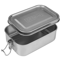 Edelstahl-Lunchbox Gravur Deckel geöffnet