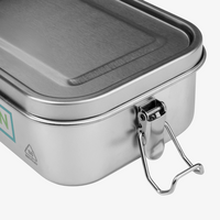 Edelstahl-Lunchbox Detail Verschluss geöffnet