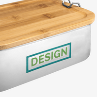 Edelstahl-Lunchbox Detail Tampondruck
