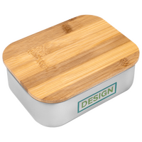 Edelstahl-Lunchbox Draufsicht Tampondruck