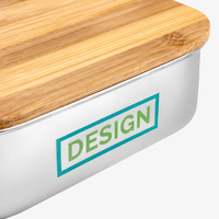 Edelstahl-Lunchbox Detail Tampondruck