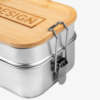 Edelstahl-Lunchbox Detail Verschluss geschlossen