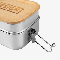 Edelstahl-Lunchbox Detail Verschluss geöffnet