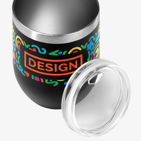 Edelstahl-Thermobecher in bauchiger Form bedruckt