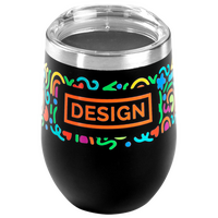 Edelstahl-Thermobecher in bauchiger Form bedruckt