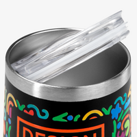 Edelstahl-Thermobecher in bauchiger Form bedruckt