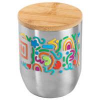 Edelstahl-Thermobecher mit Bambusdeckel bedruckt