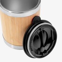 Edelstahl-Thermobecher mit Bambusüberzug bedruckt