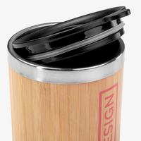 Edelstahl-Thermobecher mit Bambusüberzug bedruckt