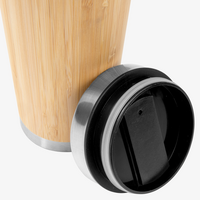 Edelstahl-Thermobecher mit Bambusüberzug bedruckt