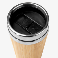 Edelstahl-Thermobecher mit Bambusüberzug bedruckt