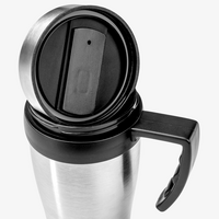 Edelstahl-Thermobecher mit farbigem Griff unbedruckt