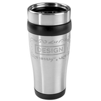 Edelstahl-Thermobecher mit farbigem Griff graviert