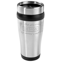 Edelstahl-Thermobecher mit farbigen Elementen graviert