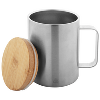 Edelstahl-Thermotasse Bambusdeckel