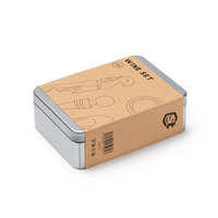 Edelstahl-Weinset mit Metallbox 4-teilig verpackt