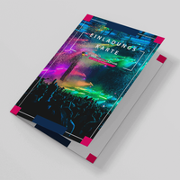 Karte geschlossen, farbig bedruckt mit Text, liegend