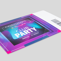 Eintrittskarte, farbig bedruckt, liegend