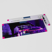 Eintrittskarten, farbig bedruckt, DJ Motiv