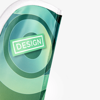 Tischfahne, farbig bedruckt, Gruen, details