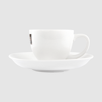 Tasse mit Untersetzer bedruckt seitlich