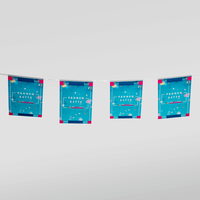 Fahnenkette genäht, 5m lang, beidseitig bedruckt mit Text, hängend Motiv