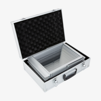 Prospektstaender, Silber, Koffer