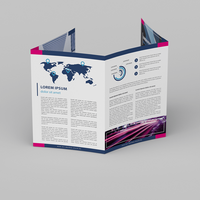 Faltblatt gefalzt auf 12,0 cm x 18,0 cm vertikaler 3-bruch Fensterfalz 8-seitig farbig bedruckt Außenseiten stehend