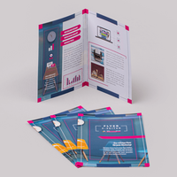 Faltblatt gefalzt auf DIN A7 vertikaler Mittelfalz 4-seitig stehend farbig bedruckt