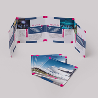 Faltblatt gefalzt auf Quadrat 10,5 cm x 10,5 cm vertikaler 3-bruch Fensterfalz 8-seitig farbig bedruckt stehend