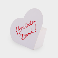 Faltschachtel, farbig bedruckt, herz form