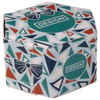 Faltschachtel Sechseck (2,8 x 2,8 x 3,1 cm), geschlossen