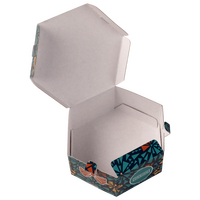 Faltschachtel Sechseck (5 x 5 x 4 cm), Deckel offen