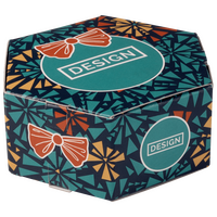 Faltschachtel Sechseck (5 x 5 x 4 cm), geschlossen