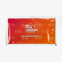 Feuchtes Brillen-Reinigungstuch, farbig bedruckt, Motiv