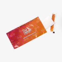 Feuchtes Brillen-Reinigungstuch, farbig bedruckt, Motiv, Offen