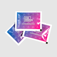 Feuchtes Glas-Reinigungstuch, 4/0-farbig einseitig bedruckt, mehrere