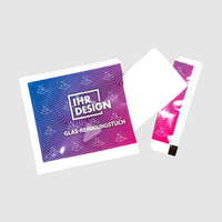 Feuchtes Glas-Reinigungstuch, 4/0-farbig einseitig bedruckt, geöffnet