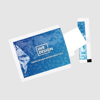 Feuchtes Oberflächen-Reinigungstuch, 4/0-farbig einseitig bedruckt, geöffnet