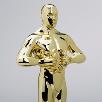 Figurenpokal Hero mittel auf Sockel, Gold, stehend