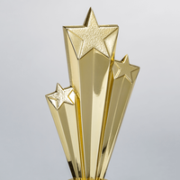 Figurenpokal Sterne auf Sockel, Gold, stehend