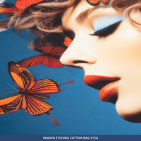 Innova-etching-cotton-rag-315, Detail Gesicht mit Schmetterling