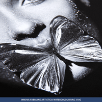 Innova-fabriane-artistico-watercolour-rag-310g, Detail Schmetterling