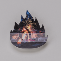 Firmenschild, farbig bedruckt, Feuer Form, liegend