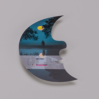 Firmenschild, farbig bedruckt, Mond Form, liegend