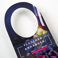 Flaschenanhänger, farbig bedruckt, liegend