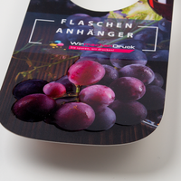 Flaschenanhänger, farbig bedruckt, liegend