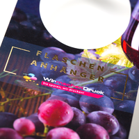 Flaschenanhänger, farbig bedruckt, liegend