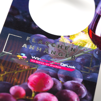 Flaschenanhänger, farbig bedruckt, liegend