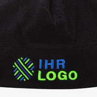 Fleecemütze recycled, Detail Stick